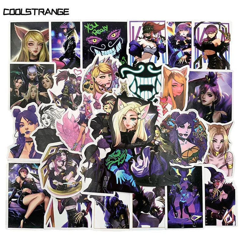 

10/30/50Pcs Hot Game League Of Legends KDA Graffiti Stickers For Motorcycle Skateboard Laptop Suitcase Guitar Car Helmet Sticker