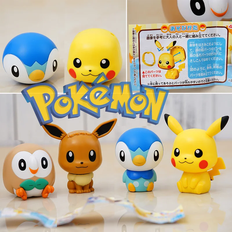TAKARA TOMY оригинальный Покемон Gacha 4 шт. Пикачу Eevee Piplup Rowlet сборная экшн фигурка