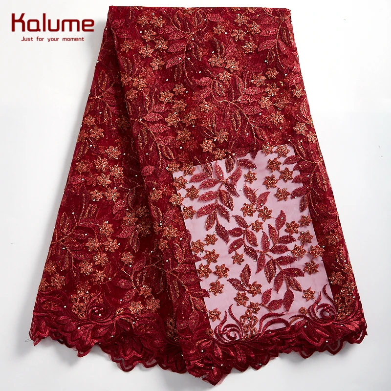 

Kalume African Lace Fabric Wedding French Lace Fabrics High Quality Nigerian Lace Fabric Beautiful Lace Fabric For Party H2318