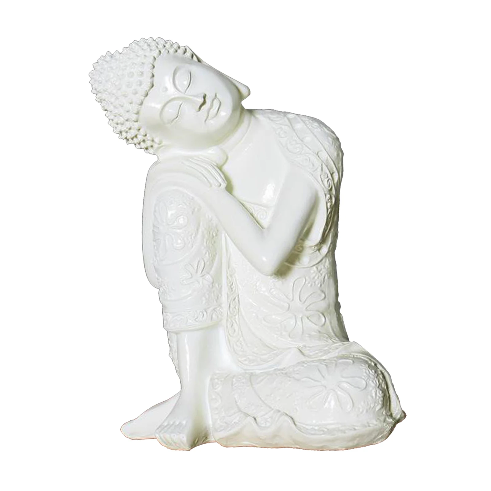 

23cm Resin White Sleeping Buddha Statue Crafts Living Room Home Decor bring good luck and auspiciousness