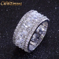 cwwzircons luxury wide circle women wedding rings aaa cubic zirconia fashion geometric round cz bridal ring jewelry r036