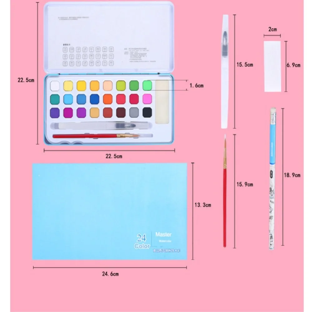 24 Цвета Твердые акварельные краски в наборе высокое качество прозрачный