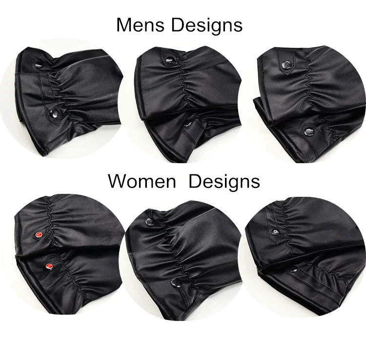 

Men And Women Fashion Winter Faux Leather Motorcycle Full Finger Touch Screen Warm Gloves Full Finger Black Gloves Thermal Glove