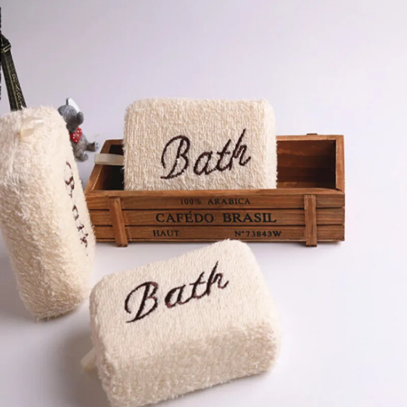 Прямоугольная мягкая губка для душа из натурального волокна ванны богатая пена