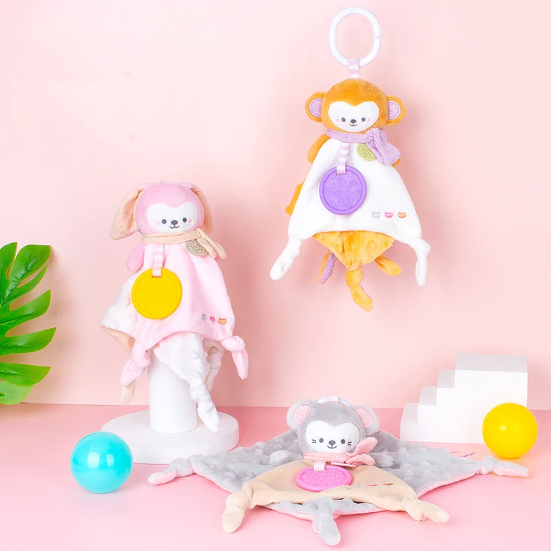 

New Baby Towels Newborn Animal Monkey Rabbit Plush Comforting Toy Soft Soothe Appease Towel Baby Infant Comfort Saliva Towel