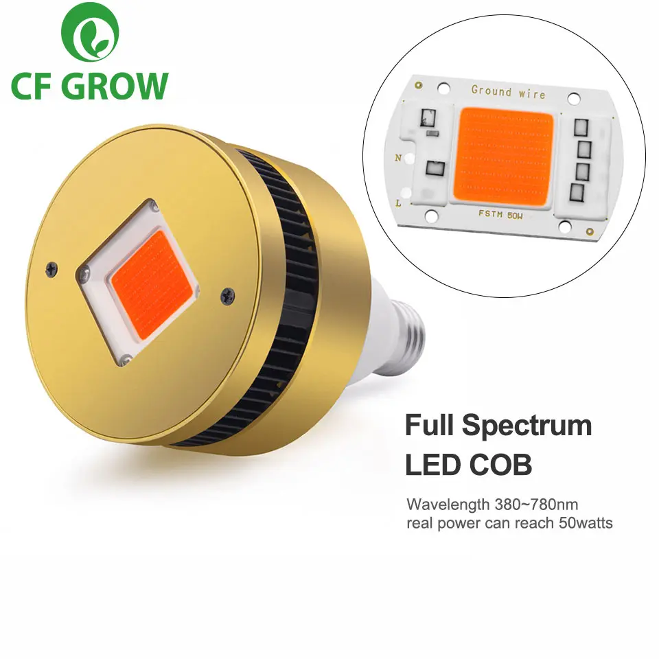 COB светодиодный Grow светильник E26 E27 основного разъема полный спектр 120W 150 Вт лампа