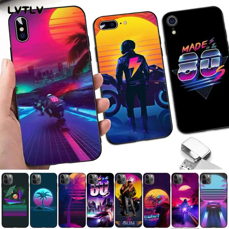 LVTLV Synthwave Ретро Vaporwave винтажный мягкий чехол для телефона в стиле 80 х iPhone 8 7 6 6s Plus X 5S