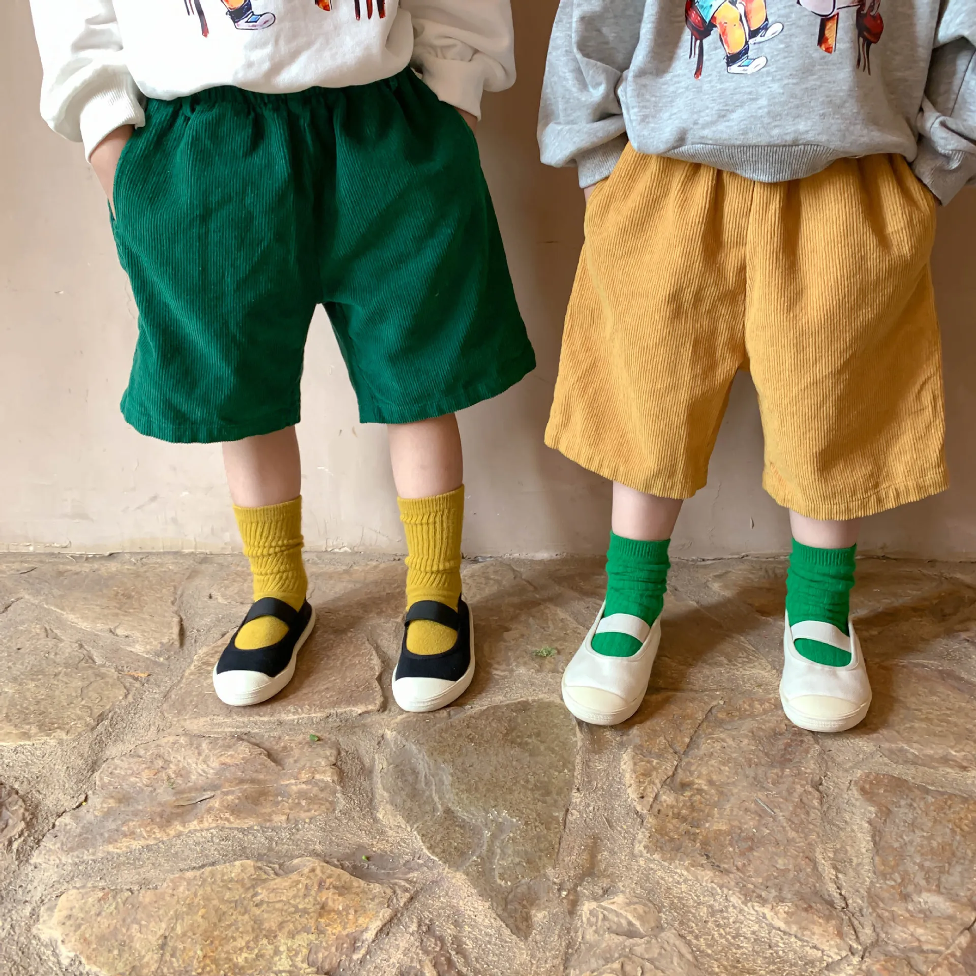 

Spring Autumn New Arrival Boys and Girls Fashion Corduroy Shorts Kids Shorts