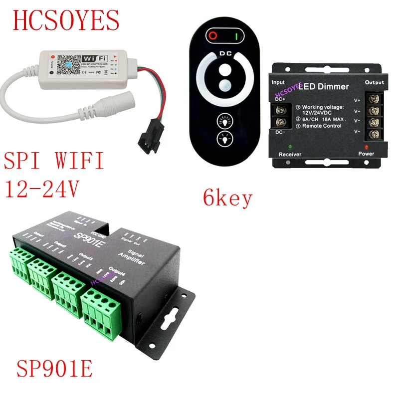 Контроллер для светодиодной ленты 5050 3528 3014 1 шт. 6key/SP901E DC5V/12 24V RGB Music Magic