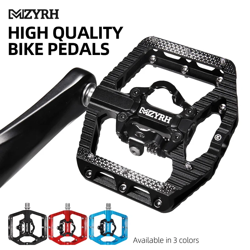 

MZYRH SPD Pedals Bicycle Pedal Non-Slip MTB Pedals Aluminum Alloy Flat Platform Applicable Waterproof Cycling Accessories