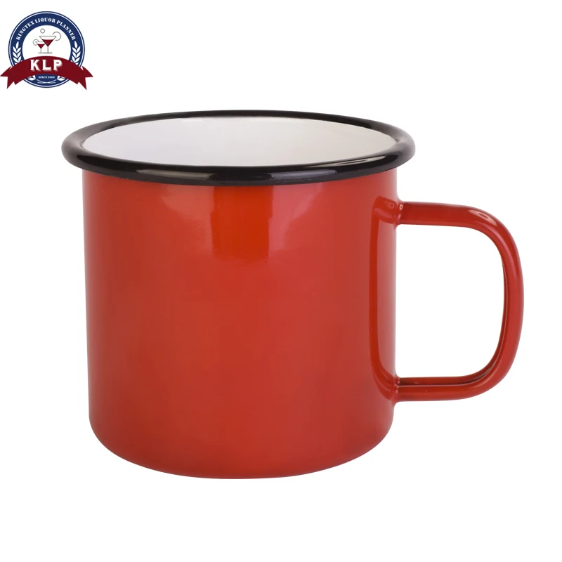 Горячая продажа 500 мл красные чашки покрытые эмалью молочной водой Коктейльные