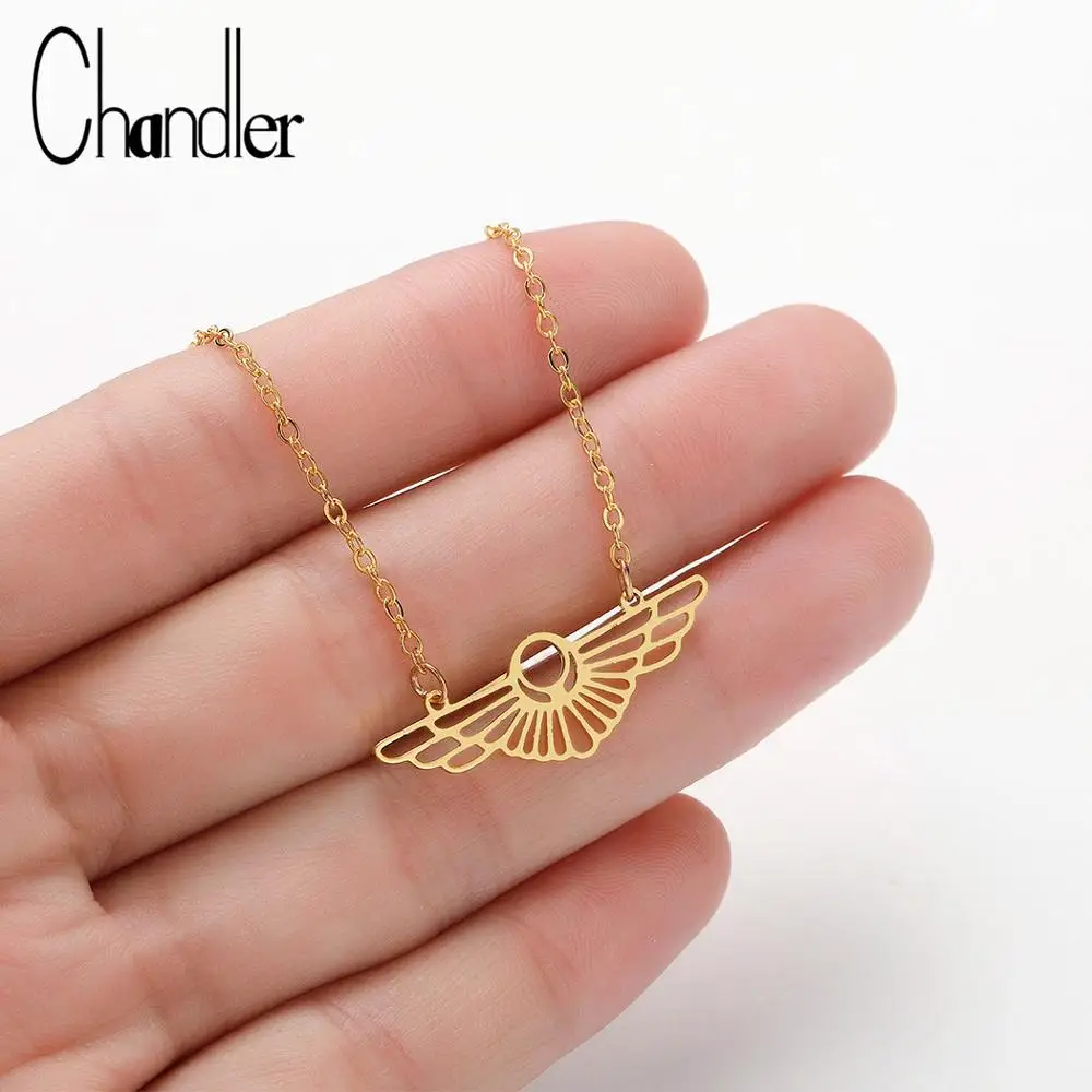 Чандлер полые оригами крыло Чокер Заявление Ожерелье Женщины нержавеющие