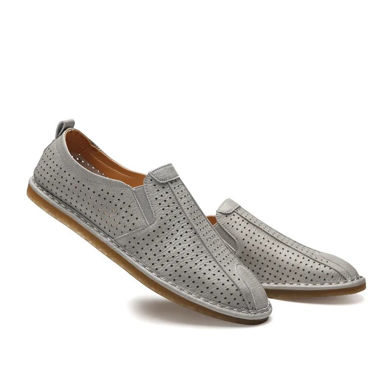 Мужские лоферы повседневная обувь модные кожаные дышащие слипоны для вождения