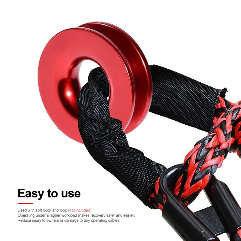 

Car Soft Shackle Rope Tow Rope with Recovery Ring Off Road Winch Pulley Cable Hook for Off-Road Recovery ATV UTV