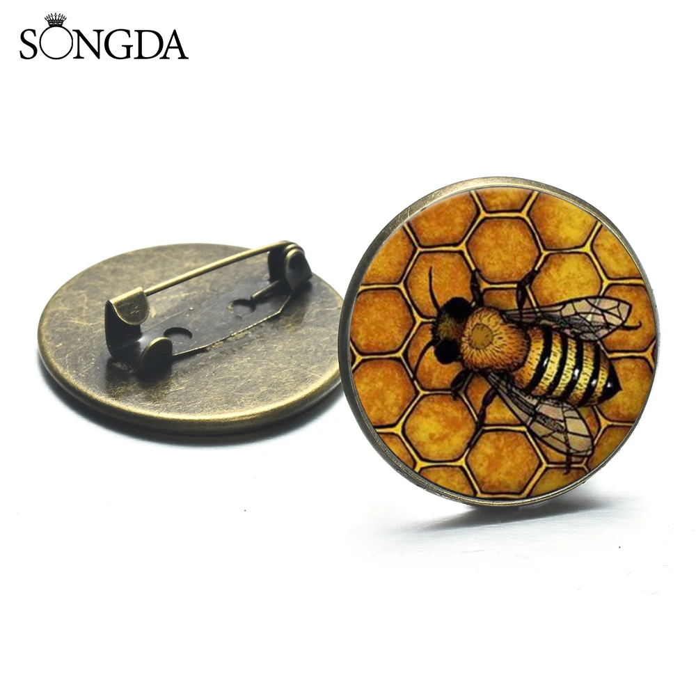 Новый список Ретро вафельная броши в виде пчел для женщин обувь девочек на Queen Bee