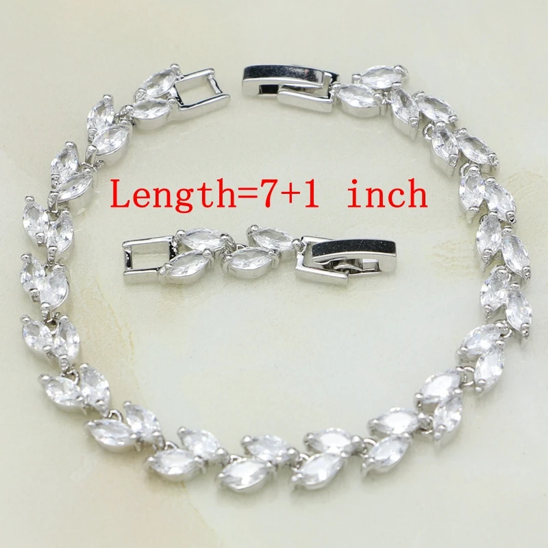 Свадебные ювелирные наборы из стерлингового серебра 925 пробы для невесты белый