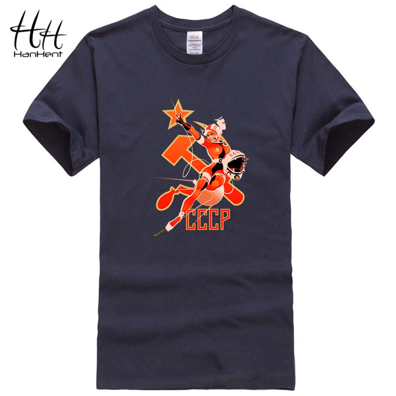 HanHent новая CCCP Футболка мужская летняя футболка \ x2dshirt Мужская x27s с принтом русский