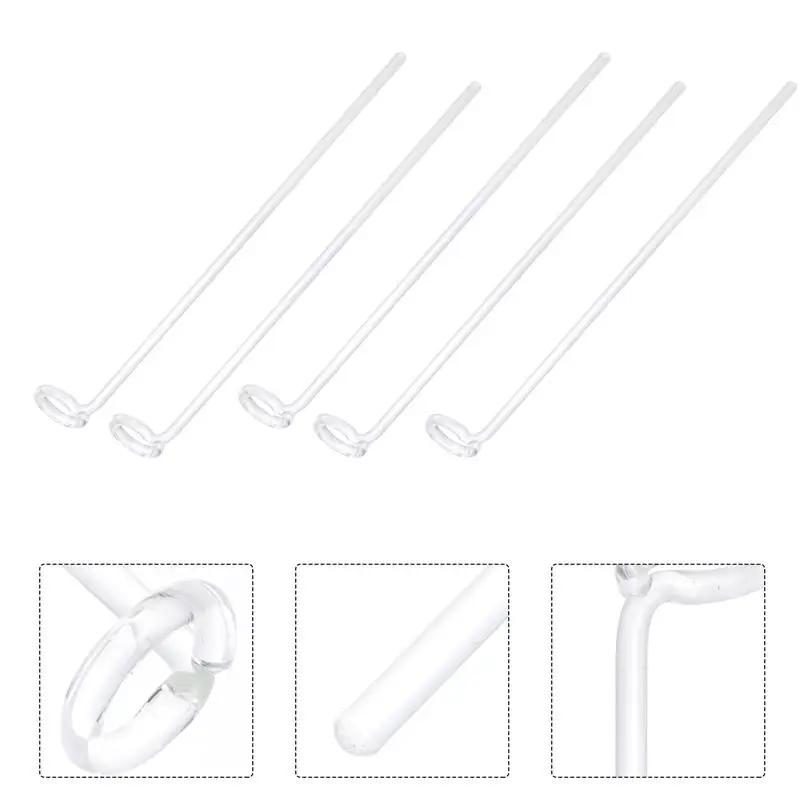 

5pcs Practical Sturdy Portable Labs Stirring Rod Glass Stirring Bar Glass Mixer Labs Drainage Bar