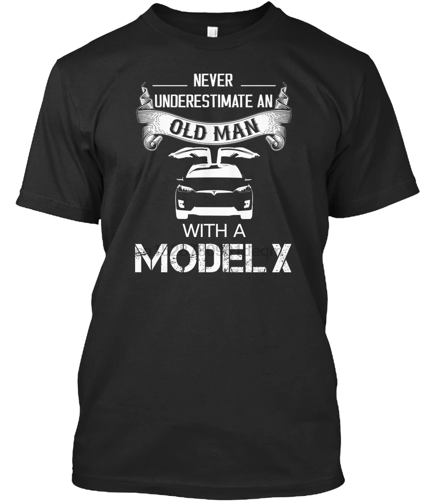 Мужская футболка для пожилых людей с TESLA MODEL X женская и | одежда