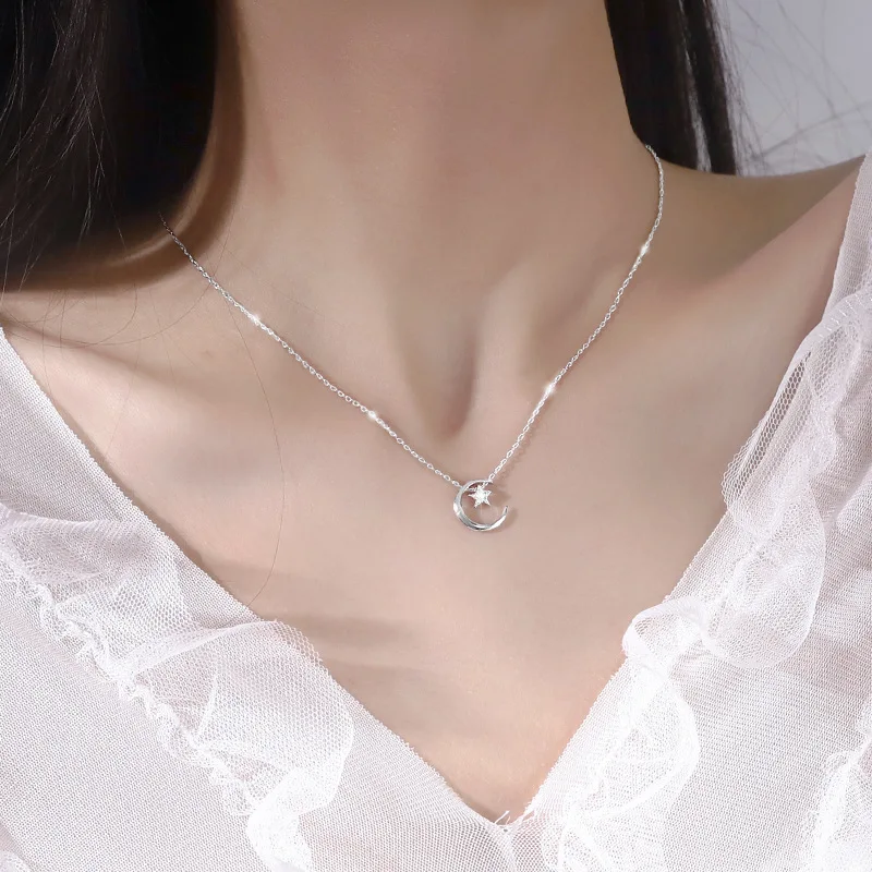 Женское Ожерелье со звездой из стерлингового серебра 925 пробы сексуальная