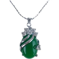 kyszdl fashion 925 sterling silver green stone pendant jewelry necklacependant zircon necklace accessories women jewelry pd060