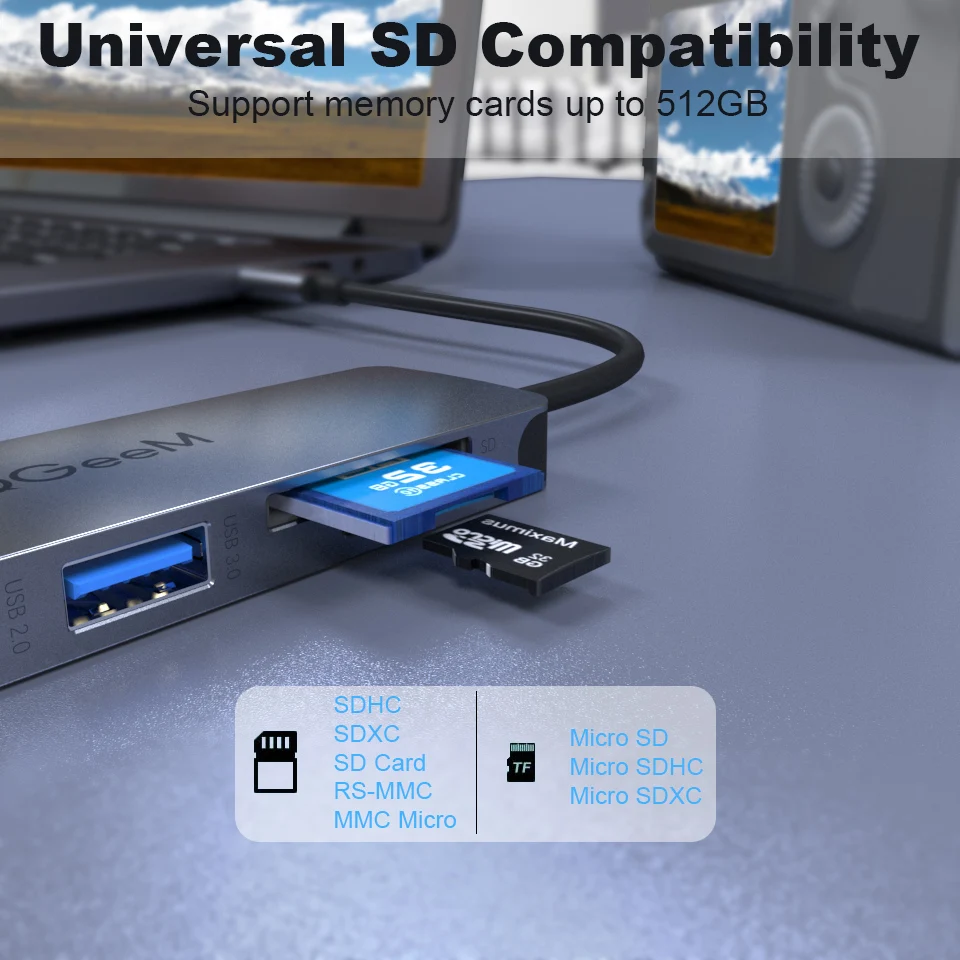 QGeeM USB C концентратор док-станция для Macbook Pro Multi 3 0 usb-хаб Type адаптер считыватель