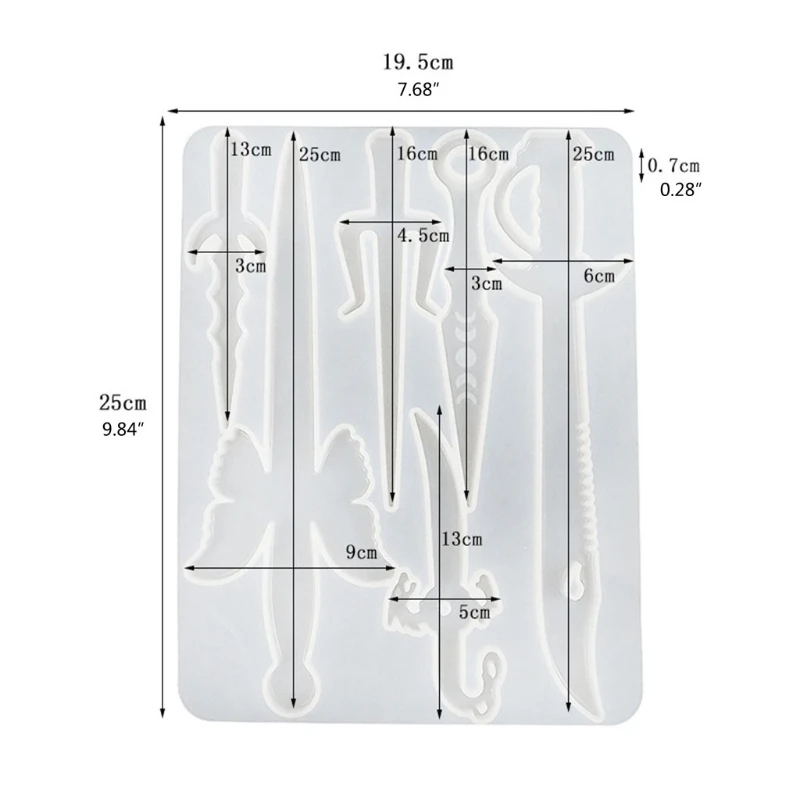 

Dagger Epoxy Resin Mold Jewelry Pendant Silicone Mould DIY Crafts Decorations Keychain Casting Tools