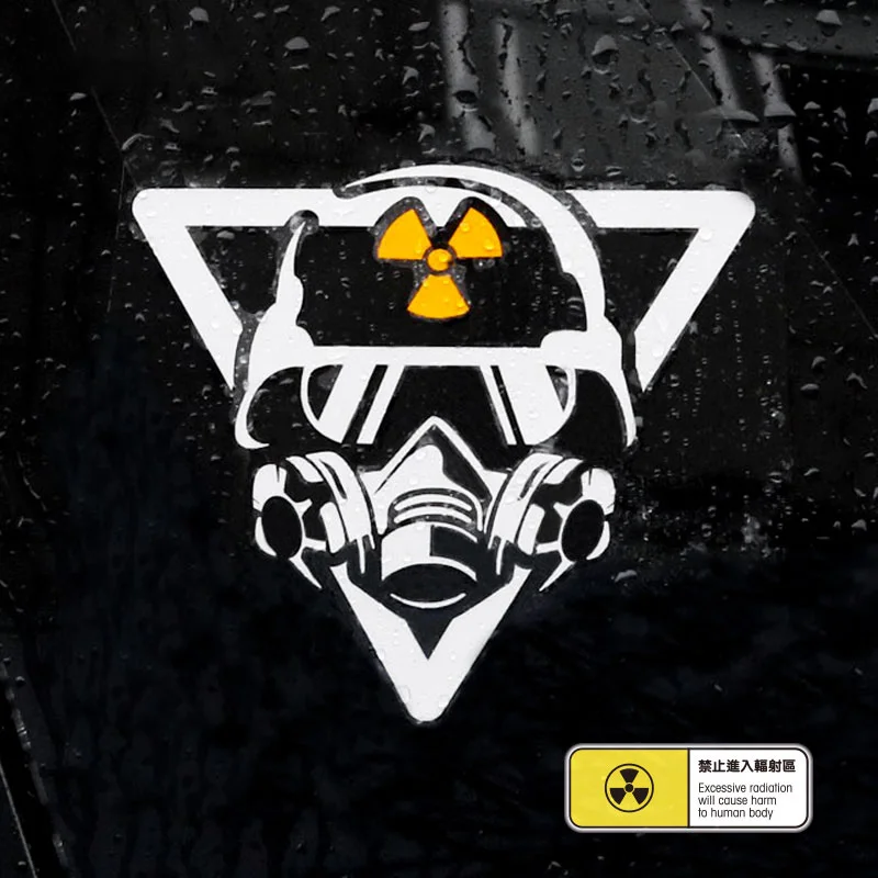 

Car stickers noizzy radiation hazard warning signs fun Decal Vinyl reflective strut car motorcycle accessories bomb car styling
