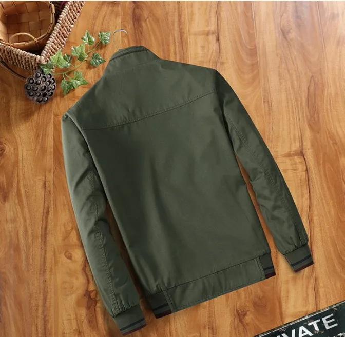 Мужские куртки весенние и осенние вертикальные воротники простые хлопковые с