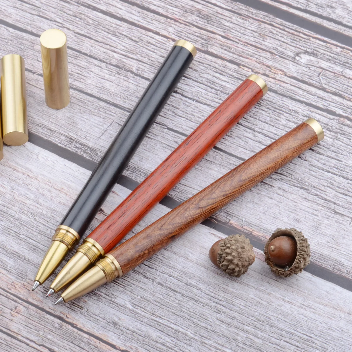 

Retro Metal Gel Pen Ccreative Solid Wood Brass Signature Pen Business Office Learning Gifts School Stationery