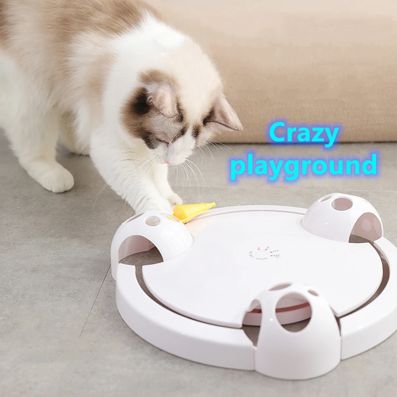 

New Interactive Cat Toy Funny Cat Automatic Rotating Cat Play Teaser Plate Mice & Animal Toys Electric Playing Exercise pet Toy