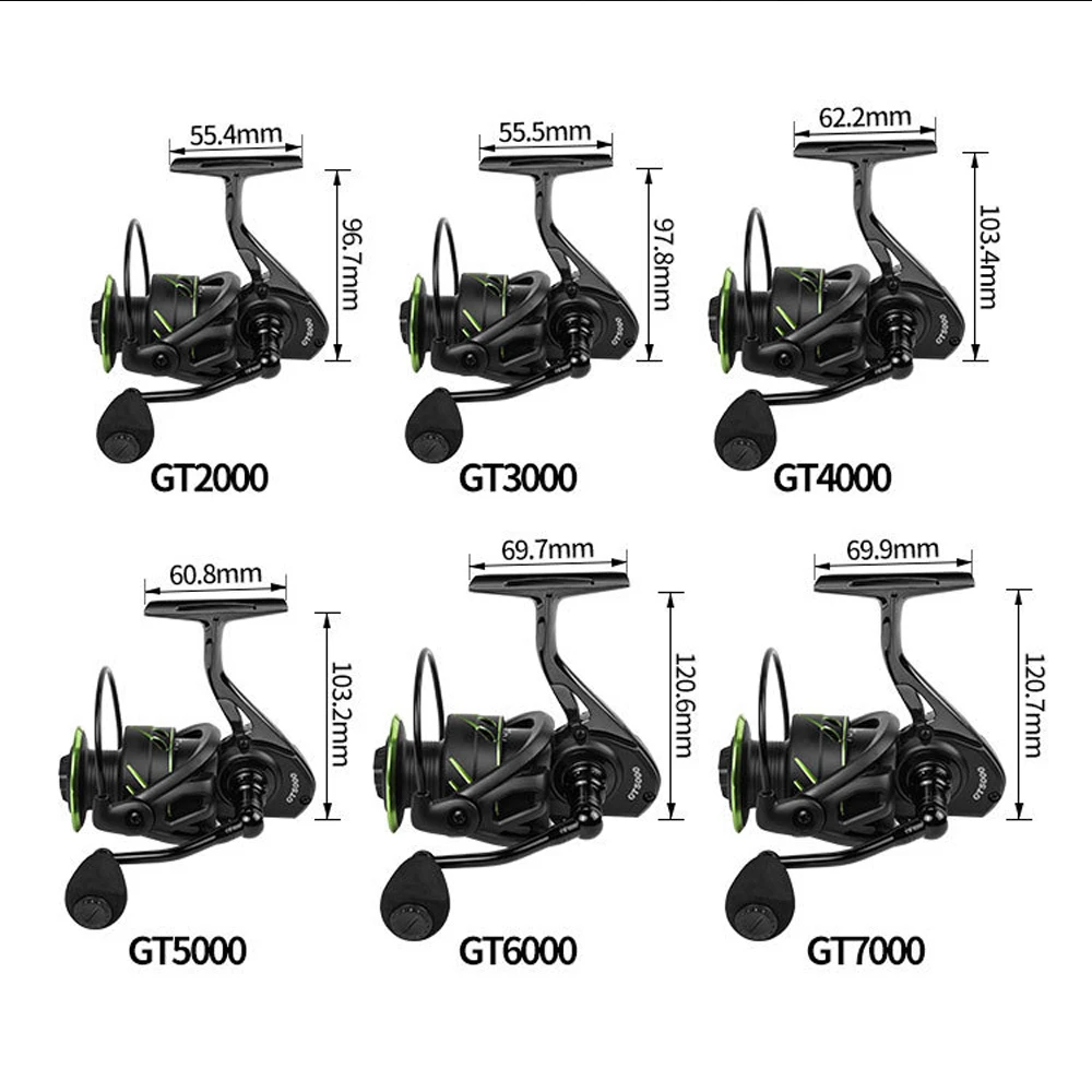 

SIECHI All Metal Fishing Reel 5.0:1 Max Drag 10kg 2000-7000series Spinning Reel for Bass Saltwater Fishing Carp Reel Fishing