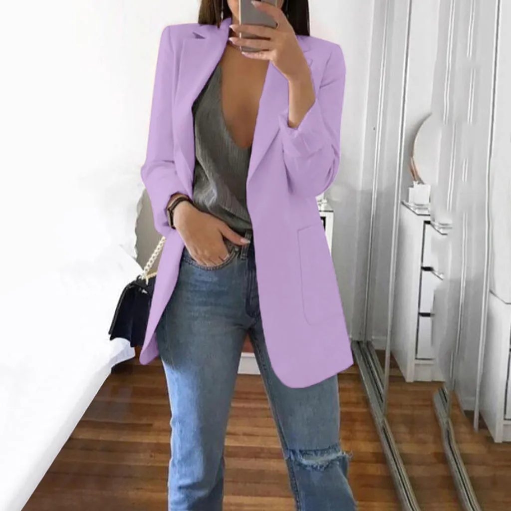 Женские осенне-зимние длинные офисные кардиганы, пальто, костюм, длинная куртка, блейзер Feminino, осенне-зимний костюм, блейзер для женщин C30915