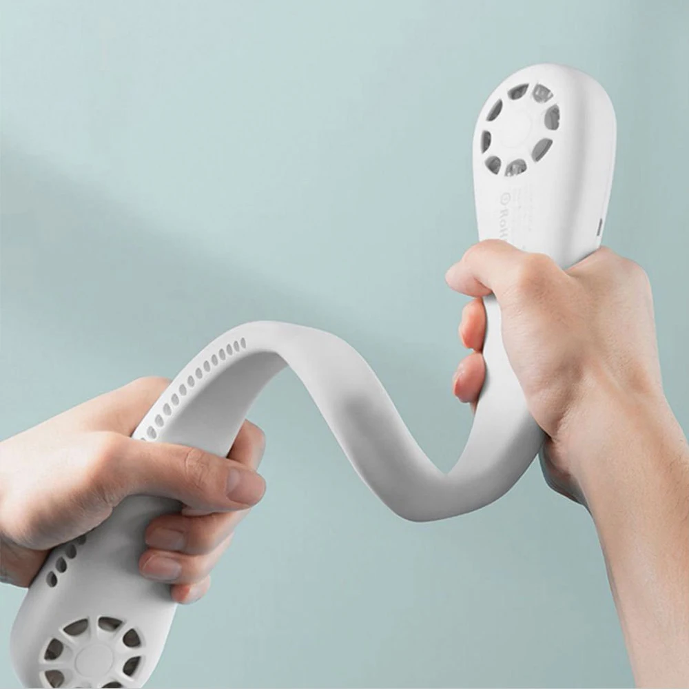 

USB Fan Portable Hanging Neck Fan with 40+ Vent Holes Mini Electric Air Conditioner for Outdoor No Blades Will Not Hit Face