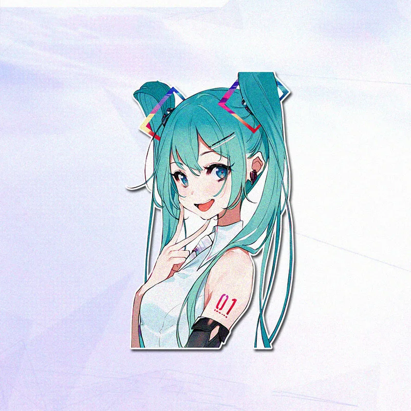 Аниме-наклейка Hatsune Miku 13 см украшение автомобиля водонепроницаемая наклейка