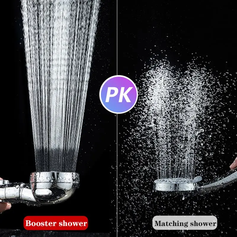 Handheld Shower Head High Pressure Chrome 3 Spary Setting with ON/OFF Pause Switch Water Saving Adjustable Luxury Spa Detachable |