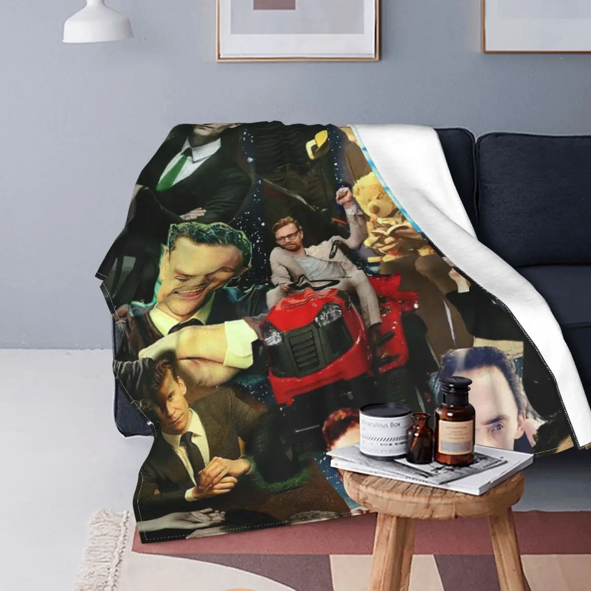 

Tom Hiddleston Collage Blanket Actor Flannel Throw Blankets Bedding Couch Decoration Soft Warm Bedspreads