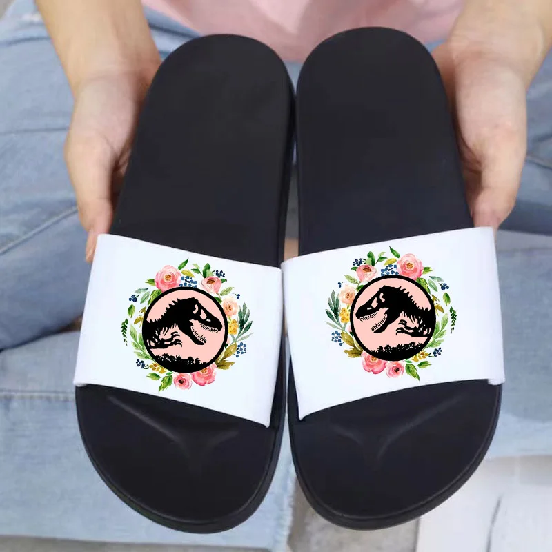 

Dinosaur Fashion Sandals Women Slippers Cartoon Sandals Summer Flip Flops Female Indoor Bathroom Anti-slip Home Ladies Shoes