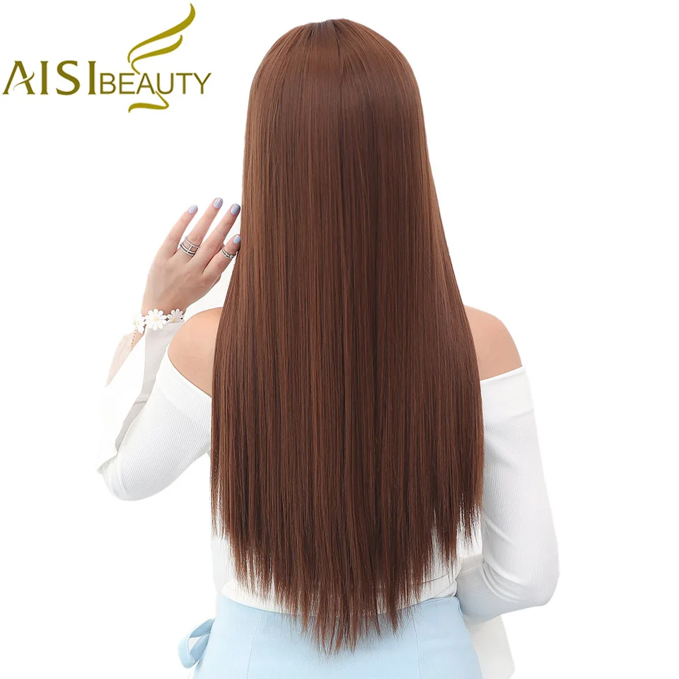 AISI BEAUTY, Синтетические длинные прямые волосы для наращивания, 5 зажимов, 1 шт., волосы для наращивания, высокотемпературные волосы для женщин