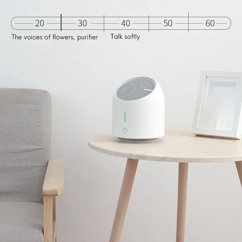 

Portable Air Purifier for Home Bedroom Office, USB Quiet Small Desktop Air Cleaner, 3 Modes for Removing Dust Pet Dander