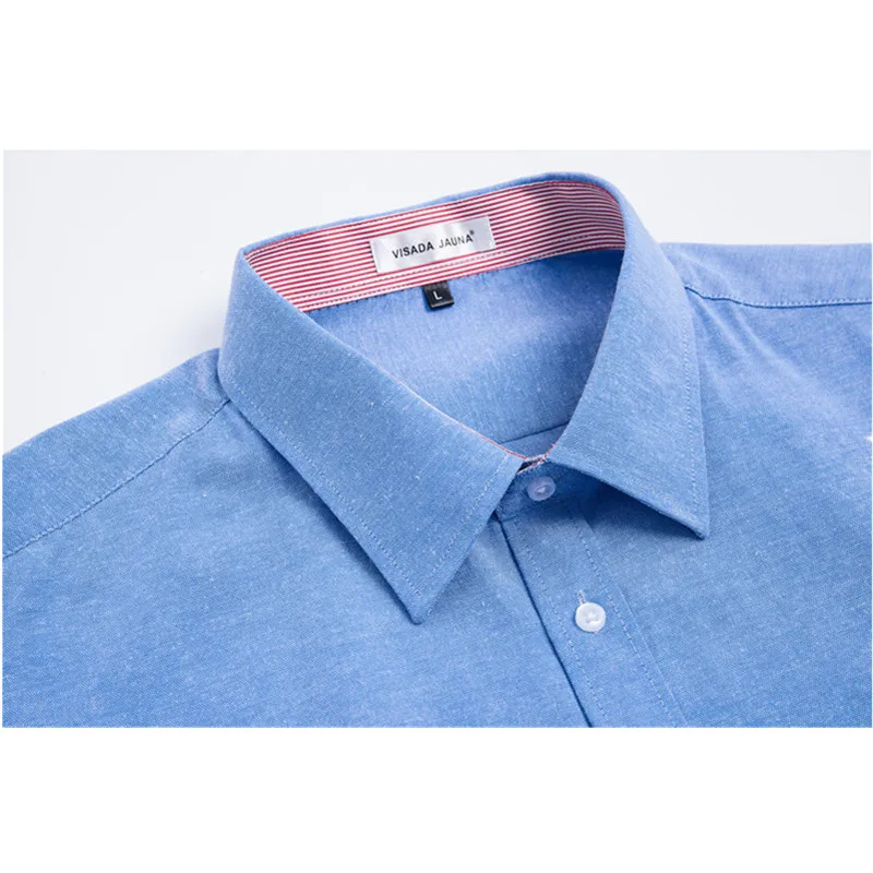 Мужская деловая рубашка VISADA JUANA Однотонная на пуговицах весну и осень Y29 | одежда