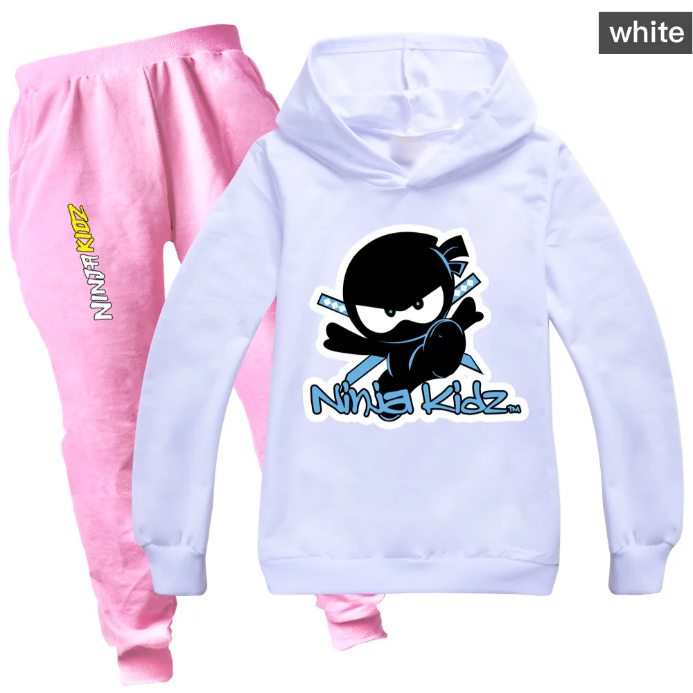Girls NINJA KIDZ Anime Print Clothing Spring Autumn Kids Clothing Suits Cartoon Sets Children Boy Girls Sports Tracksuits Suits