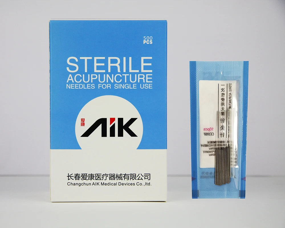 AIk disposable sterile acupuncture needle 500 pcs 10 needles with one tube for acupuncture therapy 0.18/25/30/35mm