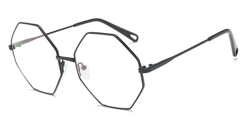 C1 Black Унисекс шестигранные компьютерные прозрачные очки для женщин и мужчин анти синий светильник линзы очки ретро сплав очки прозрачные - Цвет линз: C1 Black