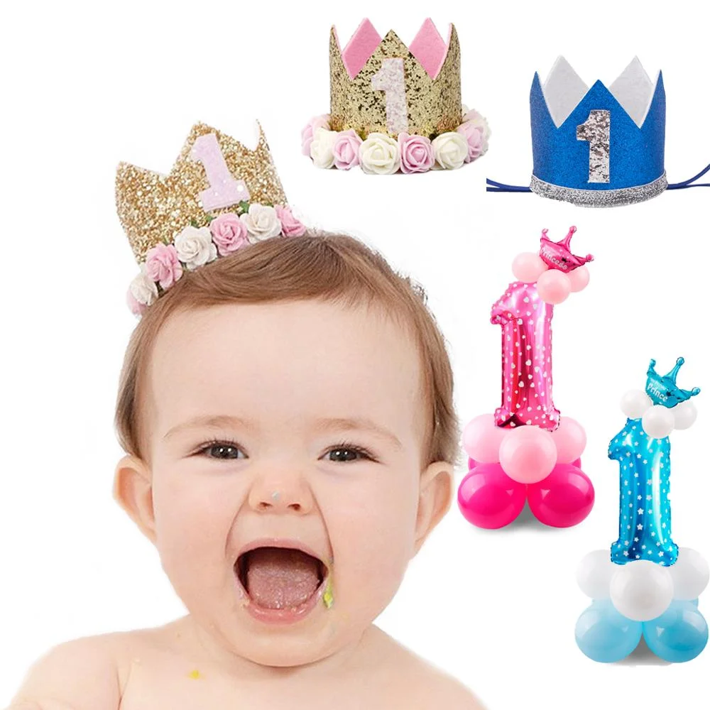 Детское украшение на 1 й день рождения год корона для маленьких мальчиков и