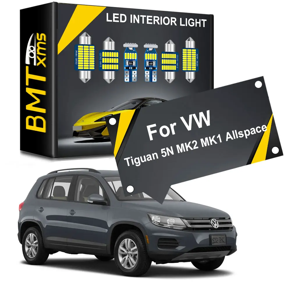 

BMTxms Canbus Indoor Lights LED For Volkswagen VW Tiguan 5N MK2 MK1 Allspace 2008 2010 2013 2015 2017 2019 2020 Accessories Kit