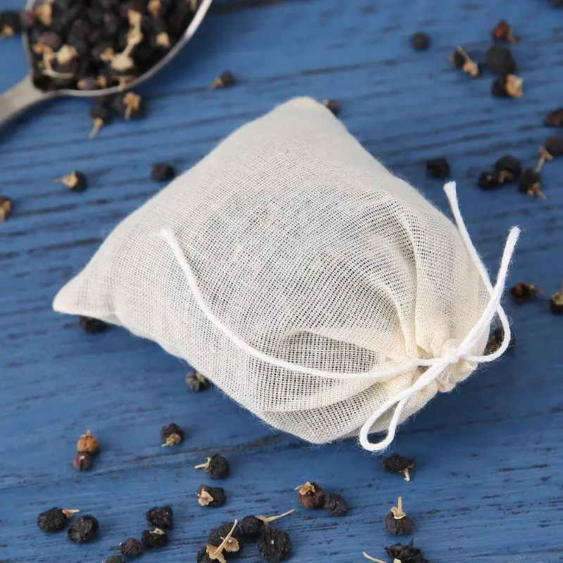 20pcs/lot Empty Tea Bags Spice for Cooking with String Filter Herb Loose Soup Teabags Cook Coffee Tools | Дом и сад