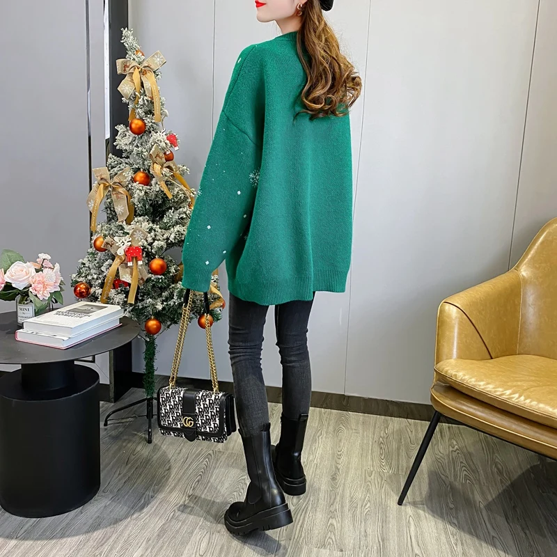 

2021 Autumn and Winter Women Clothes Moms Pregnant Sweater Fashion Korean Bottomed T-Shirt Loose Pregnancy Maternity Tops