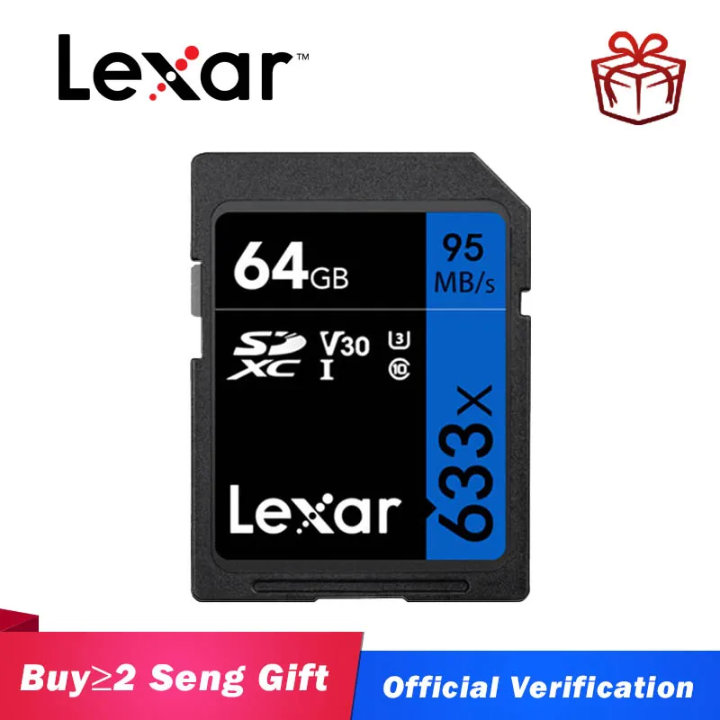 Оригинальная карта памяти Lexar 633x16 ГБ 32 U1 SDHC 64 128 256 U3 sd-карта SDXC класс 10 V10 для 1080p 3D 4K