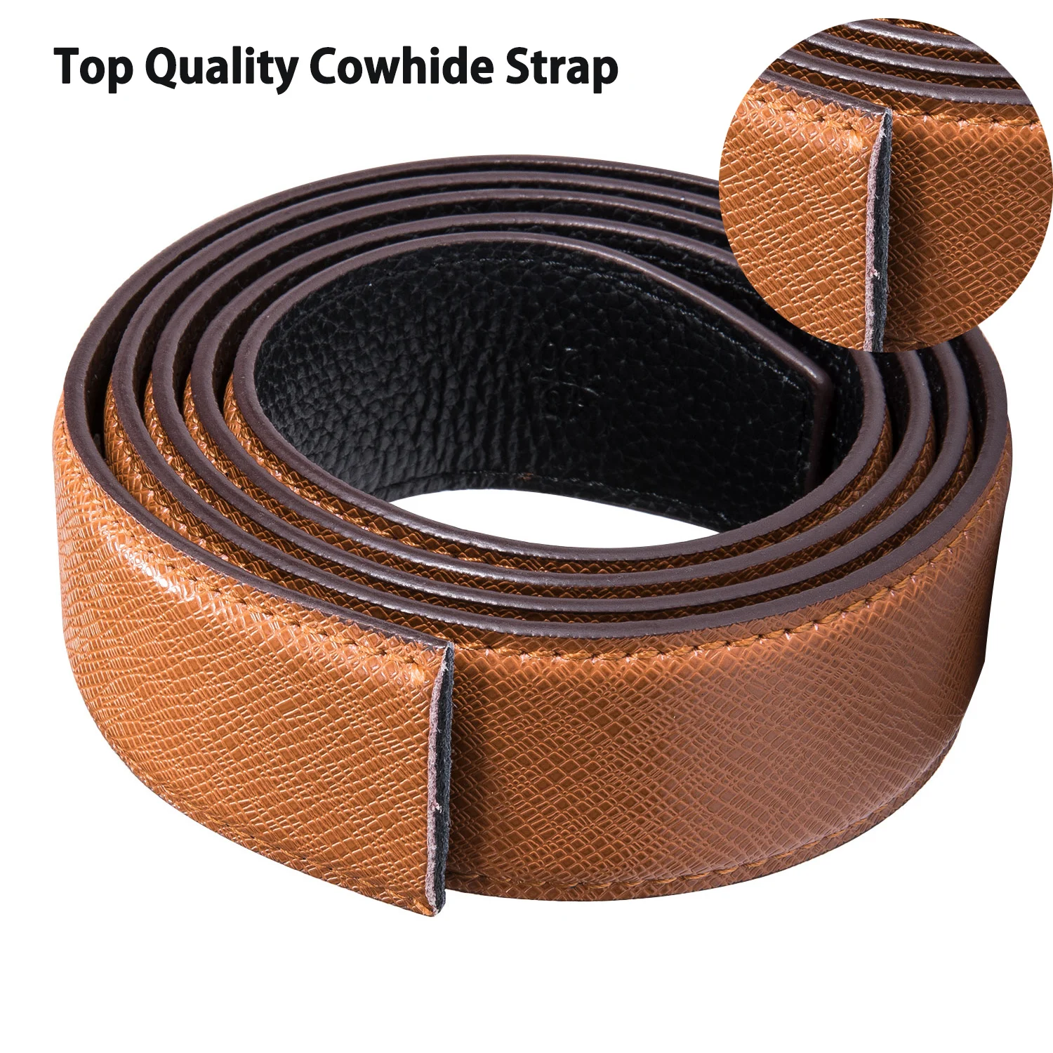 

Famous Brand 3.5cm Width Men Belt Genuine Leather Luxury High Quality Brand Automatic Buckle Orange Belt Male Strap DiBanGu